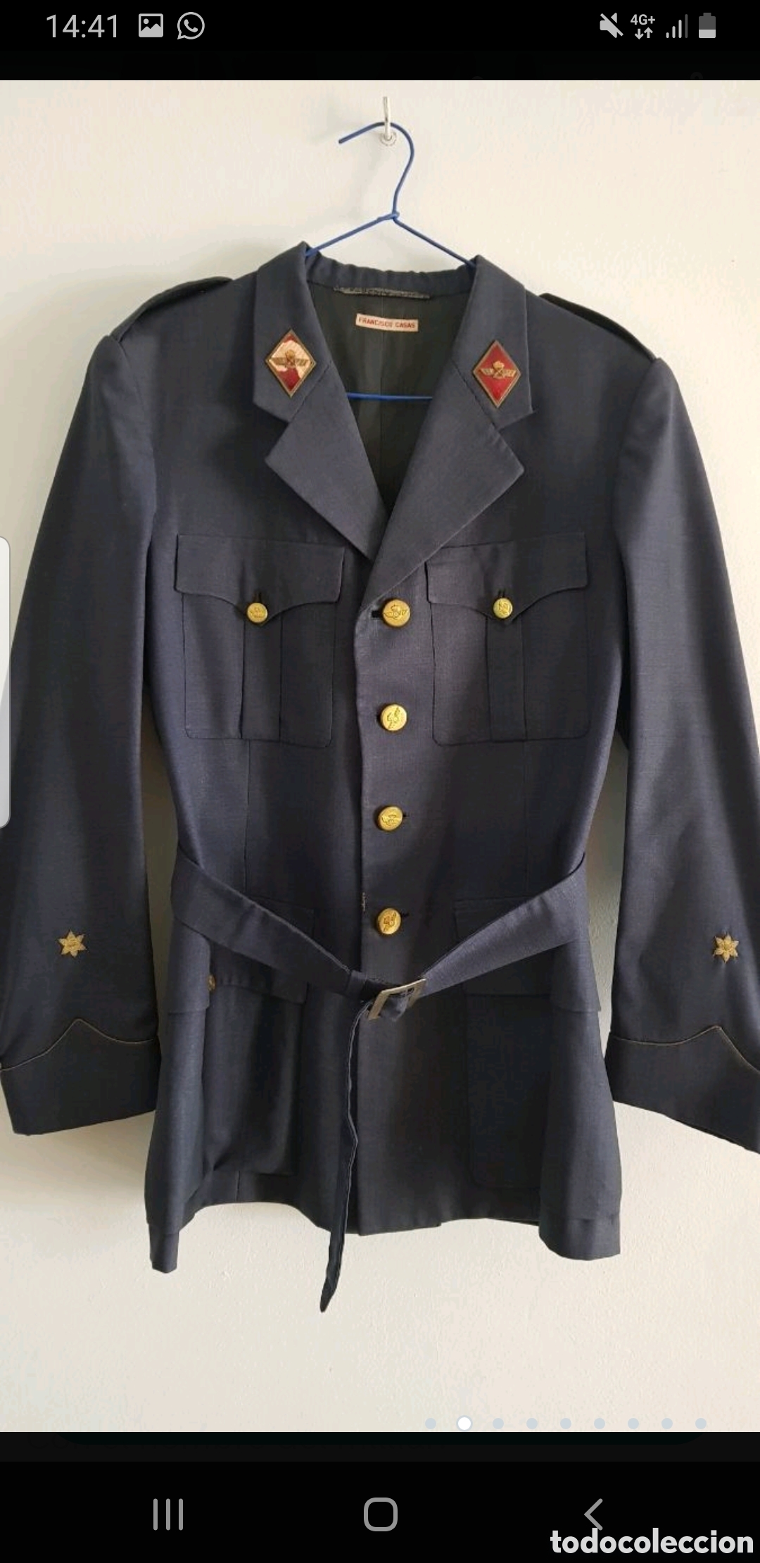 Antig&uuml;edades: Uniforme militar a&eacute;reo. Franco. - Foto 2