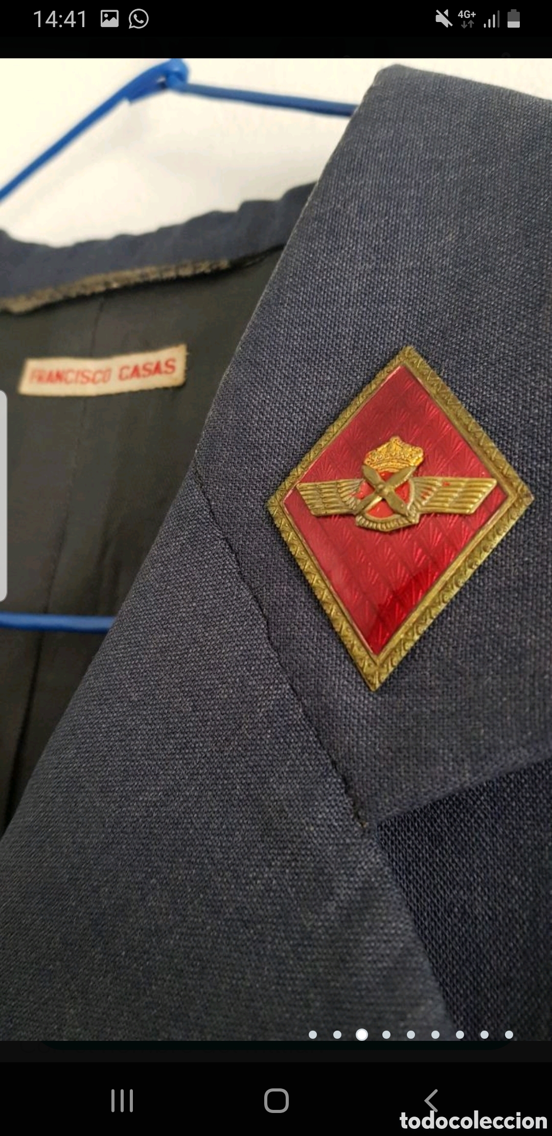 Antig&uuml;edades: Uniforme militar a&eacute;reo. Franco. - Foto 3