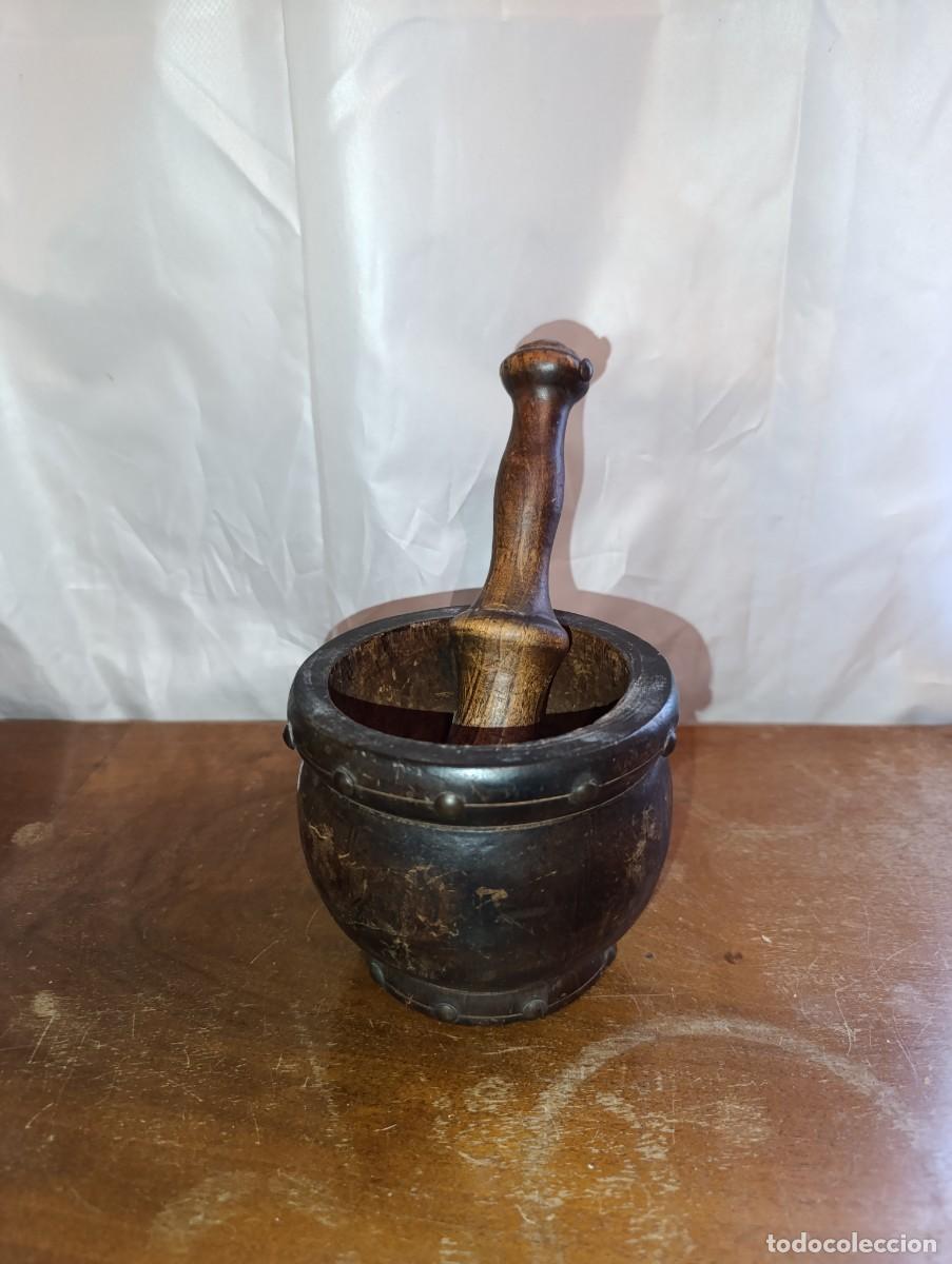 Antig&uuml;edades: Antiguo mortero de madera - Foto 1