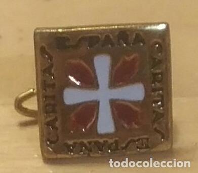 Antiquit&eacute;s: Antigua Aguja Insignia Solapa / Ojal - C&aacute;ritas Espa&ntilde;a 1.50cm x 1.50cm