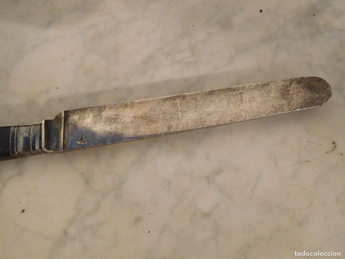 Antig&uuml;edades: Cuchillo antiguo de plata siglo XIX - Foto 3