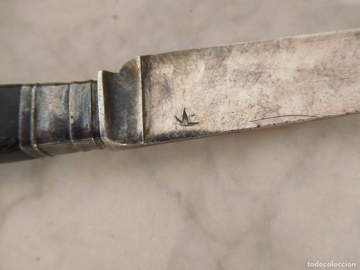 Antig&uuml;edades: Cuchillo antiguo de plata siglo XIX - Foto 4