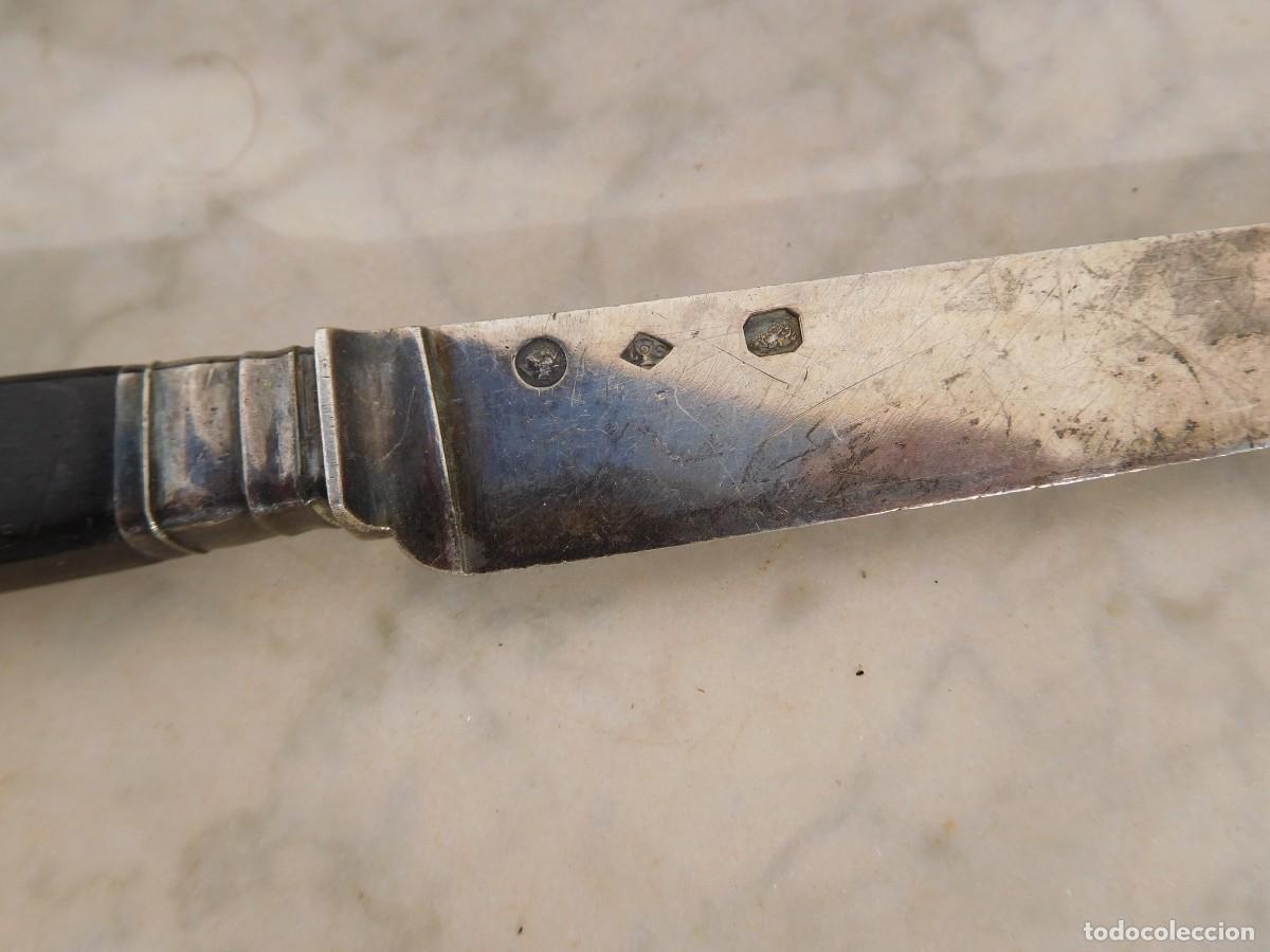 Antig&uuml;edades: Cuchillo antiguo de plata siglo XIX - Foto 7