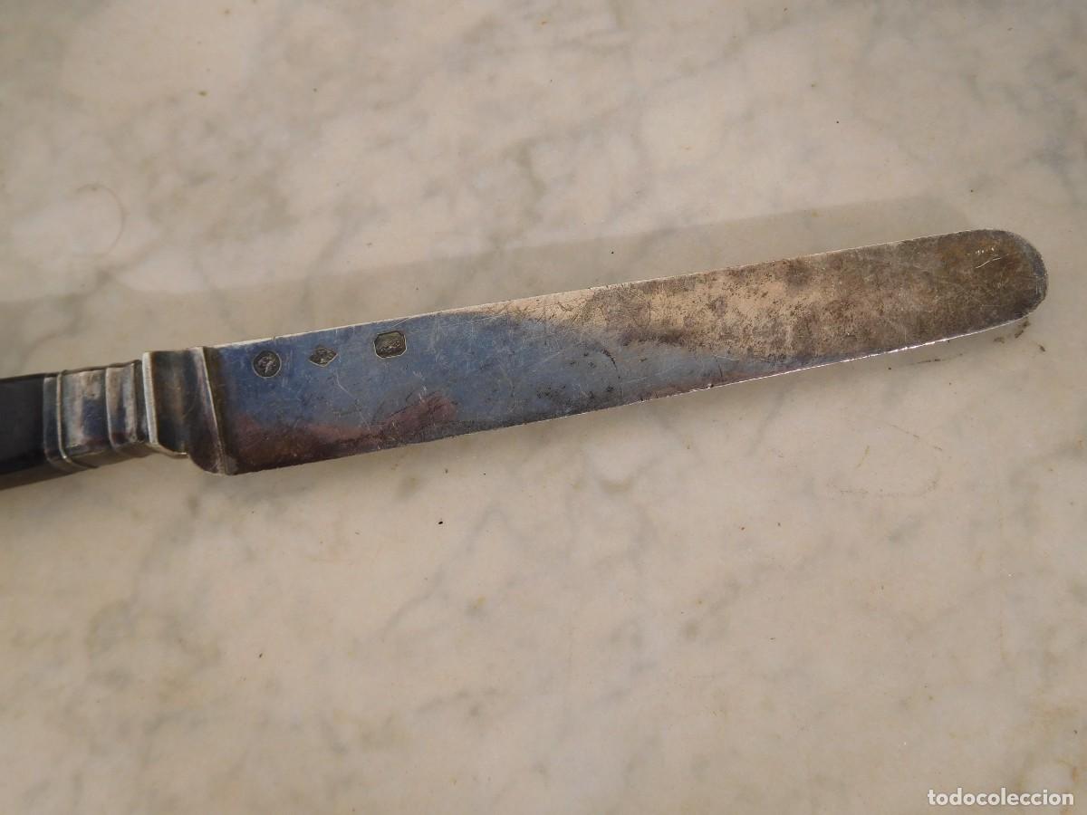 Antig&uuml;edades: Cuchillo antiguo de plata siglo XIX - Foto 8