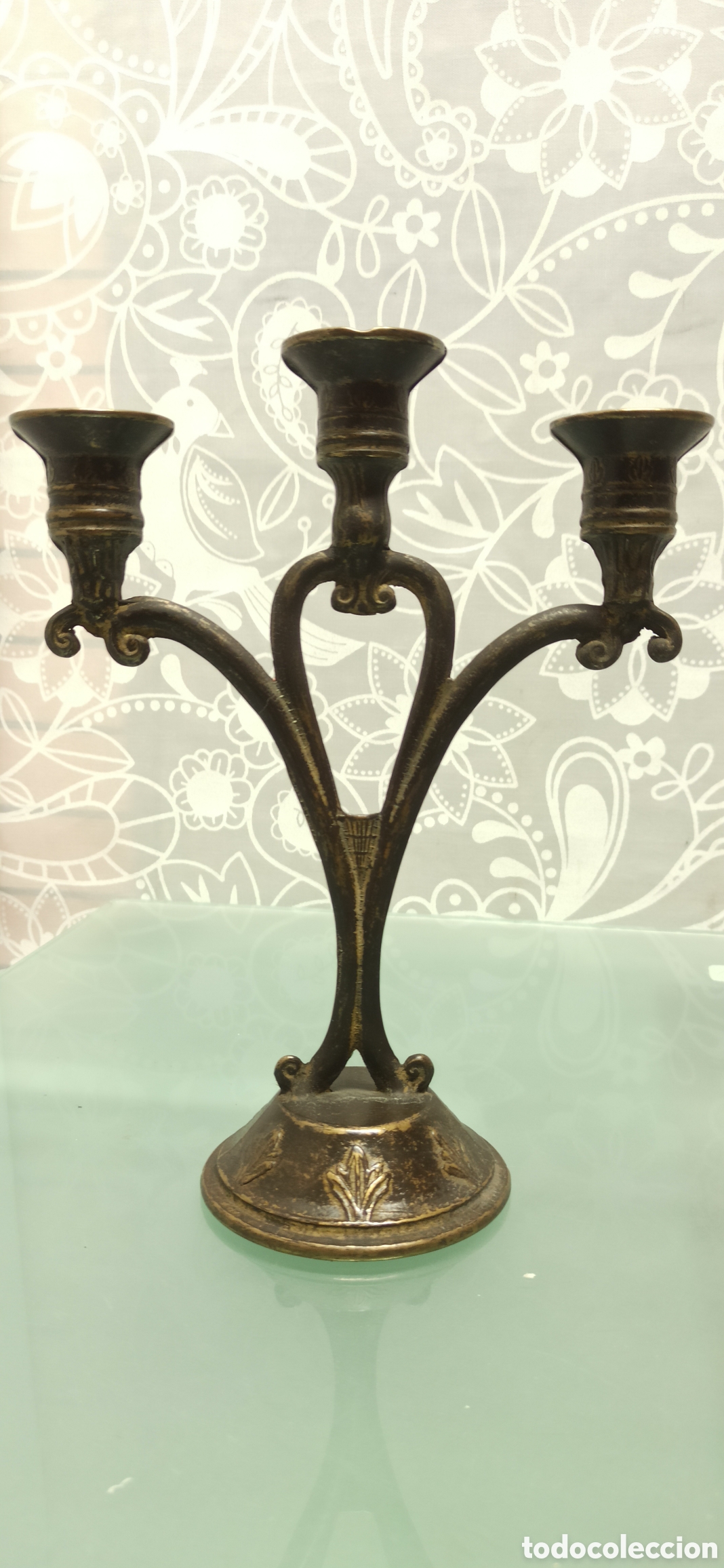 Antig&uuml;edades: Candelabro bronce Italia. - Foto 3