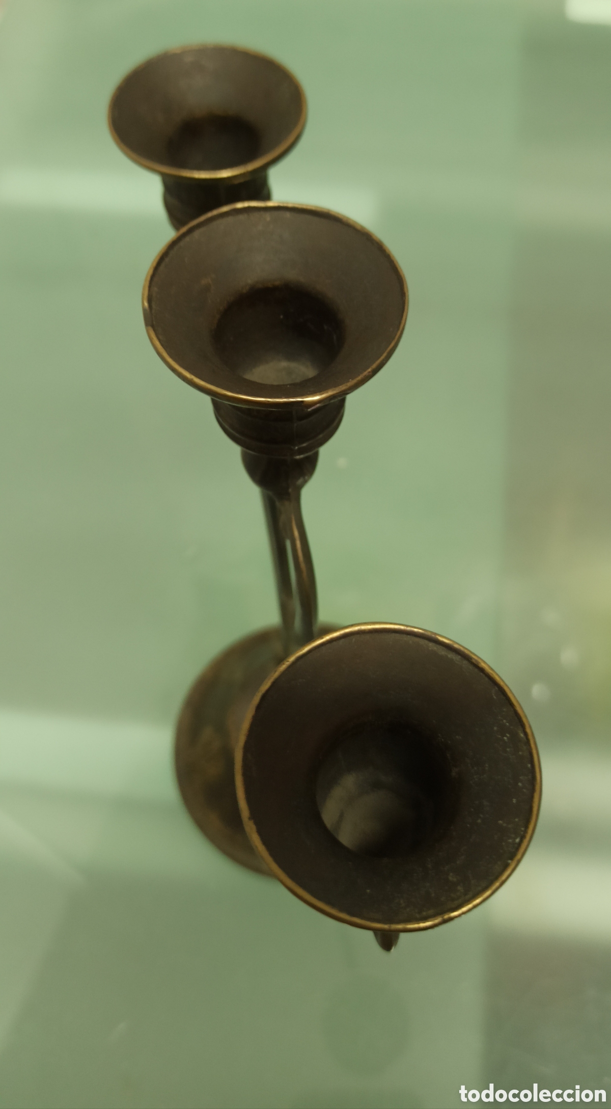 Antig&uuml;edades: Candelabro bronce Italia. - Foto 6