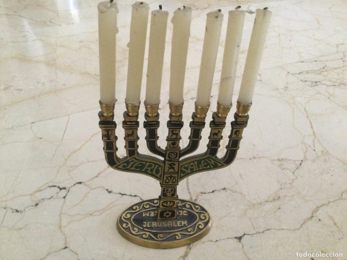 Antig&uuml;edades: Bonito candelabro con velas , de Jerusalem - Foto 3