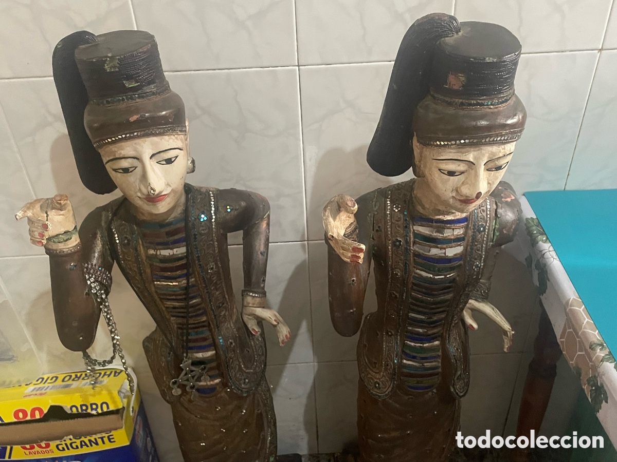 Antig&uuml;edades: Dos figuras de madera antiguas - Foto 3