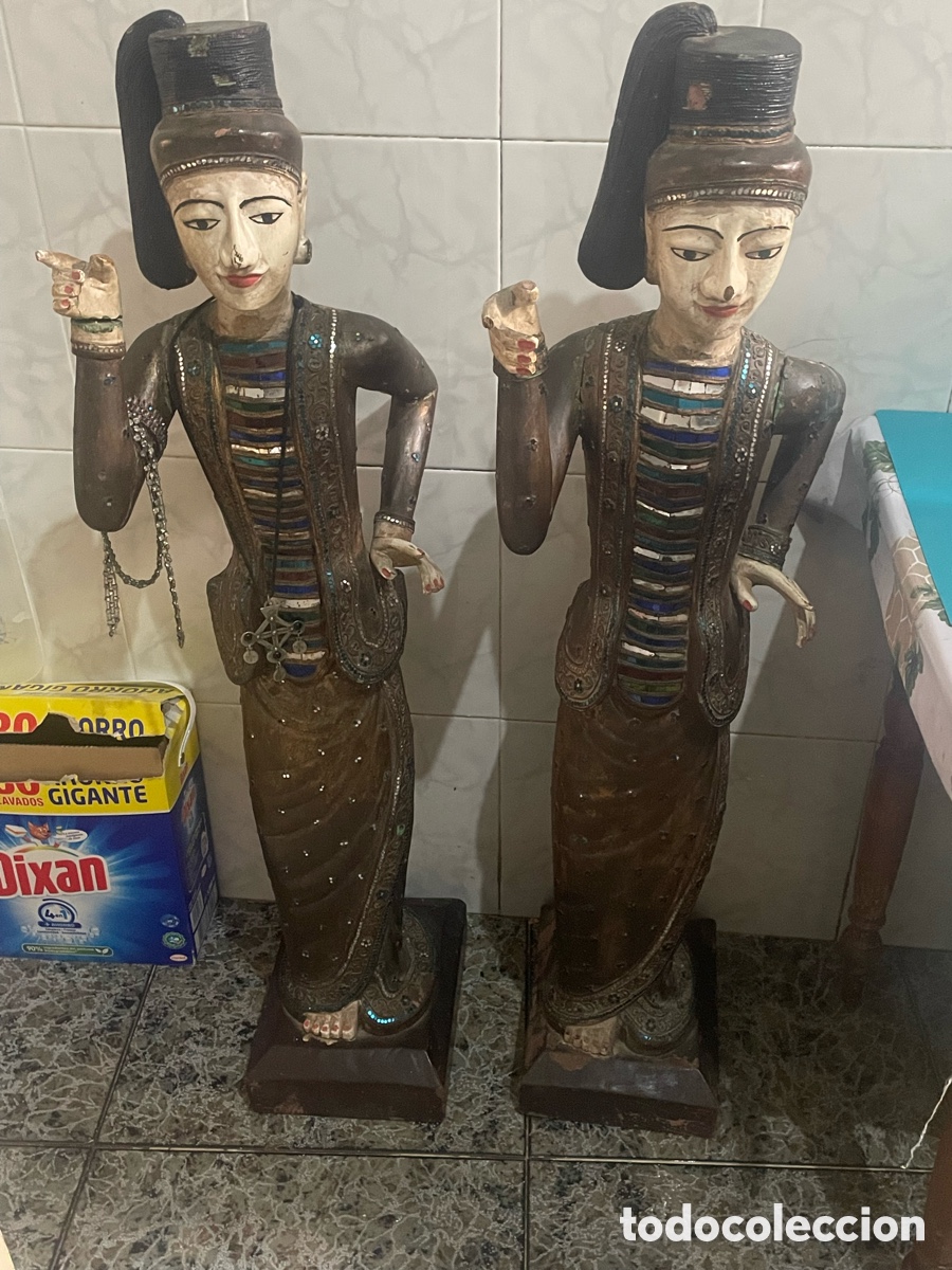 Antig&uuml;edades: Dos figuras de madera antiguas - Foto 4
