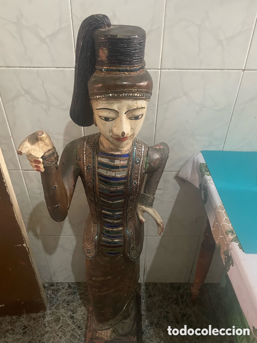Antig&uuml;edades: Dos figuras de madera antiguas - Foto 5