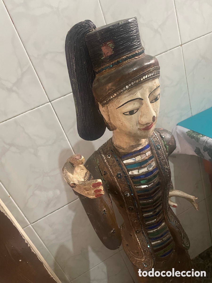 Antig&uuml;edades: Dos figuras de madera antiguas - Foto 6