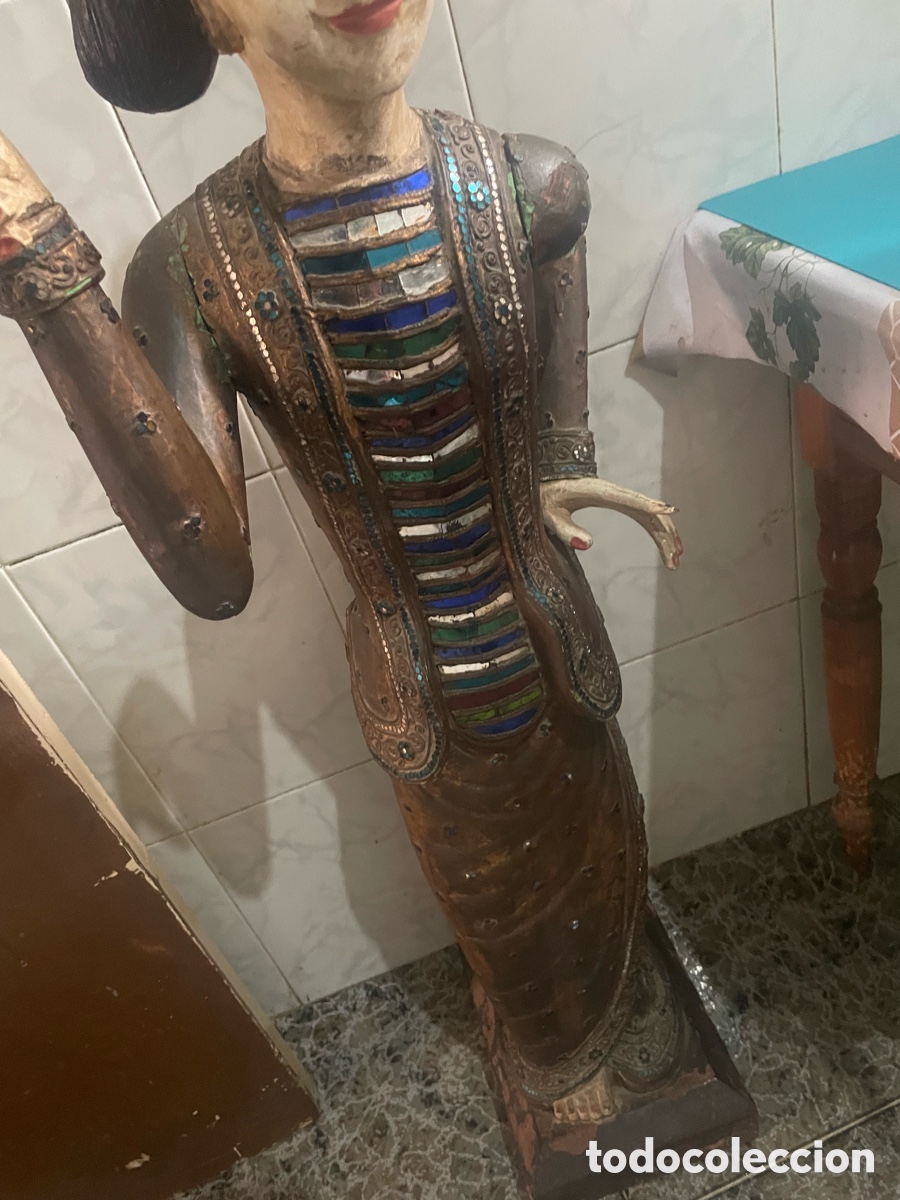 Antig&uuml;edades: Dos figuras de madera antiguas - Foto 7