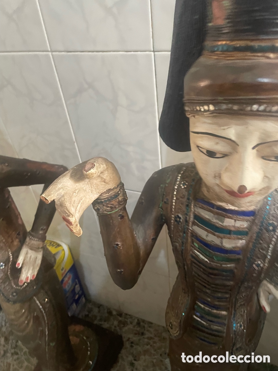 Antig&uuml;edades: Dos figuras de madera antiguas - Foto 11