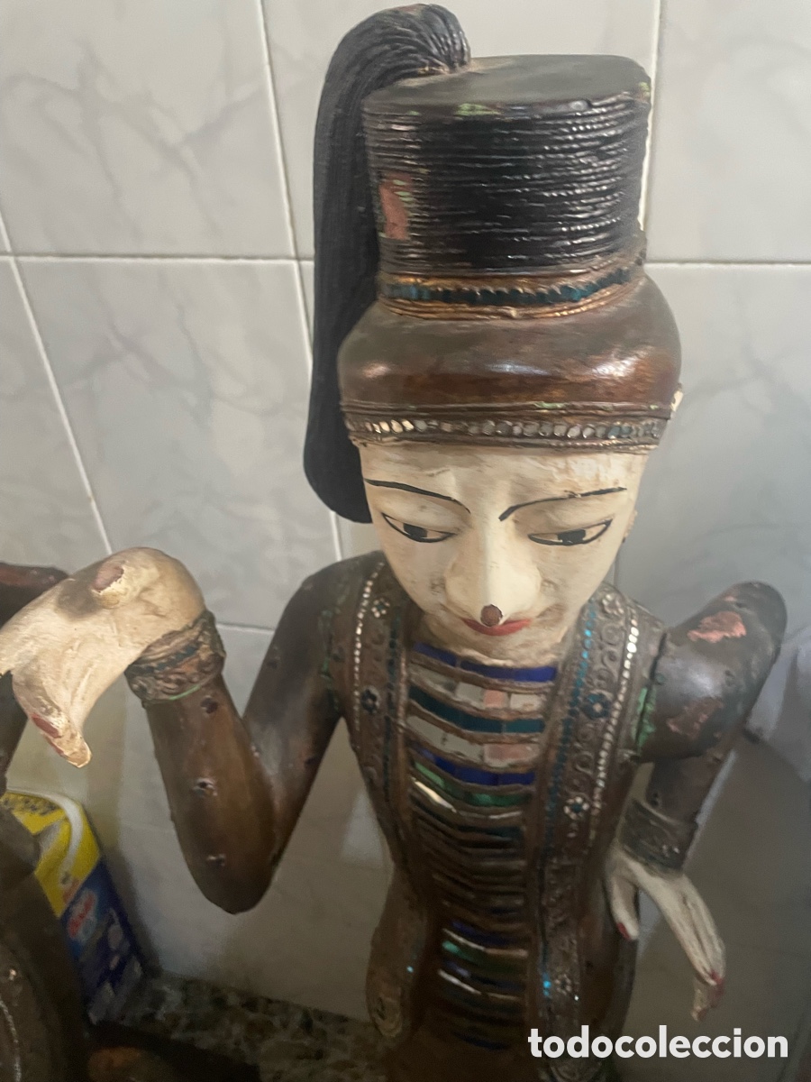 Antig&uuml;edades: Dos figuras de madera antiguas - Foto 14
