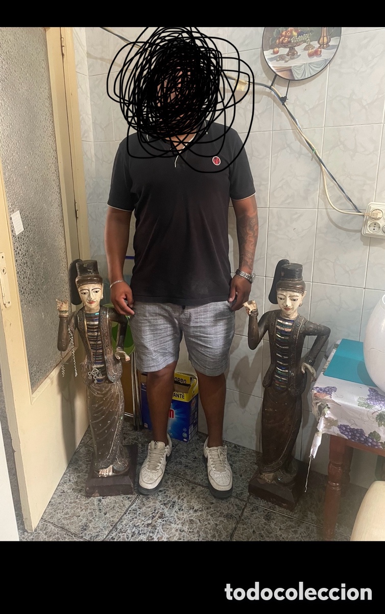 Antig&uuml;edades: Dos figuras de madera antiguas - Foto 16