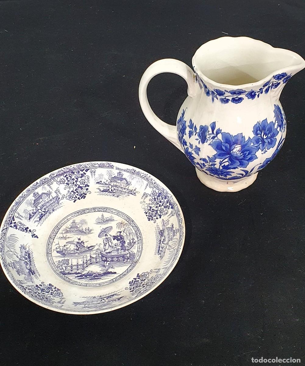 Antig&uuml;edades: Jarra y plato antiguo con sello - Foto 1