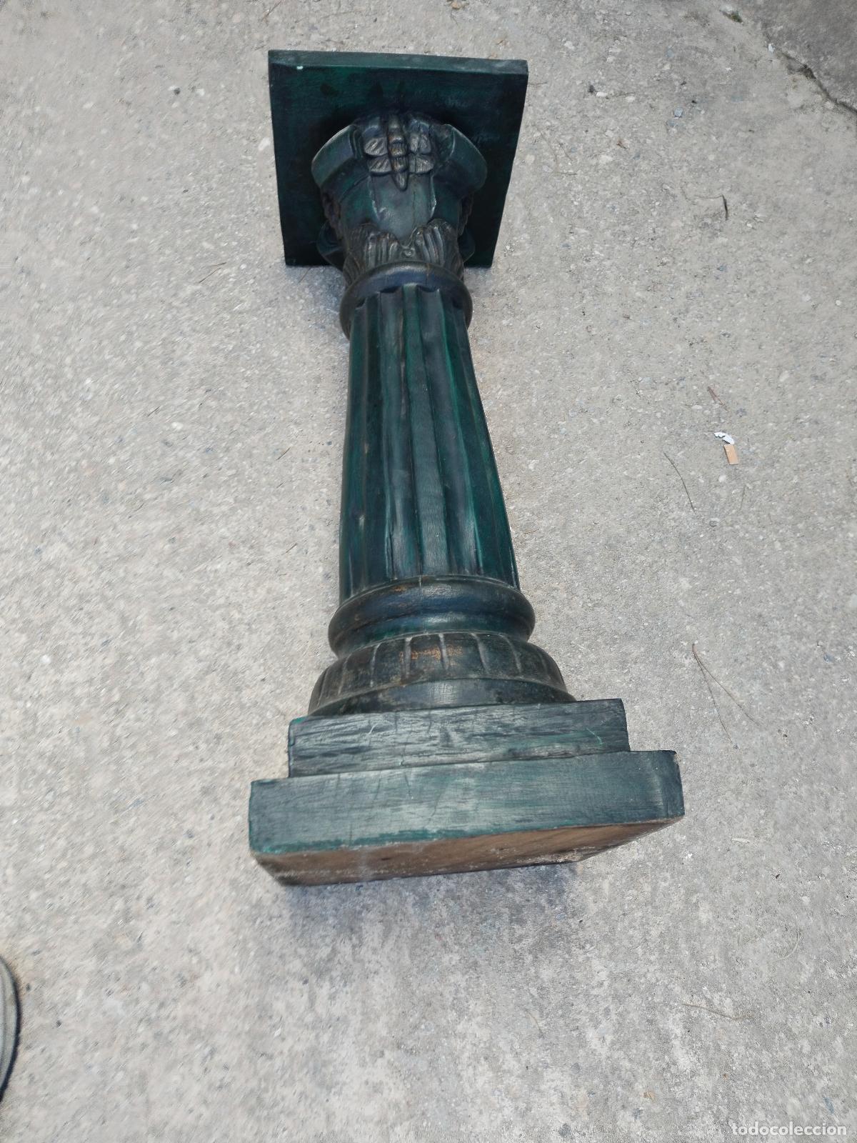 Antig&uuml;edades: columna peana mesita de madera - Foto 8