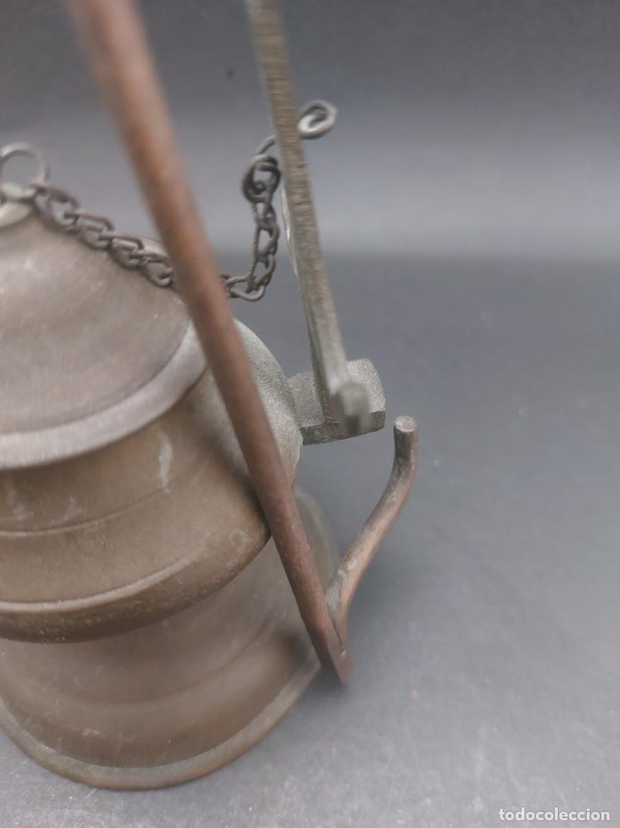 Antig&uuml;edades: L&Aacute;MPARA DE ACEITE DE BRONCE ANTIGUA - Foto 4