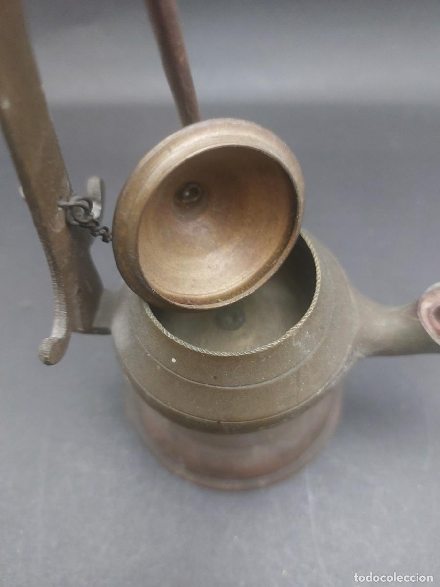 Antig&uuml;edades: L&Aacute;MPARA DE ACEITE DE BRONCE ANTIGUA - Foto 8