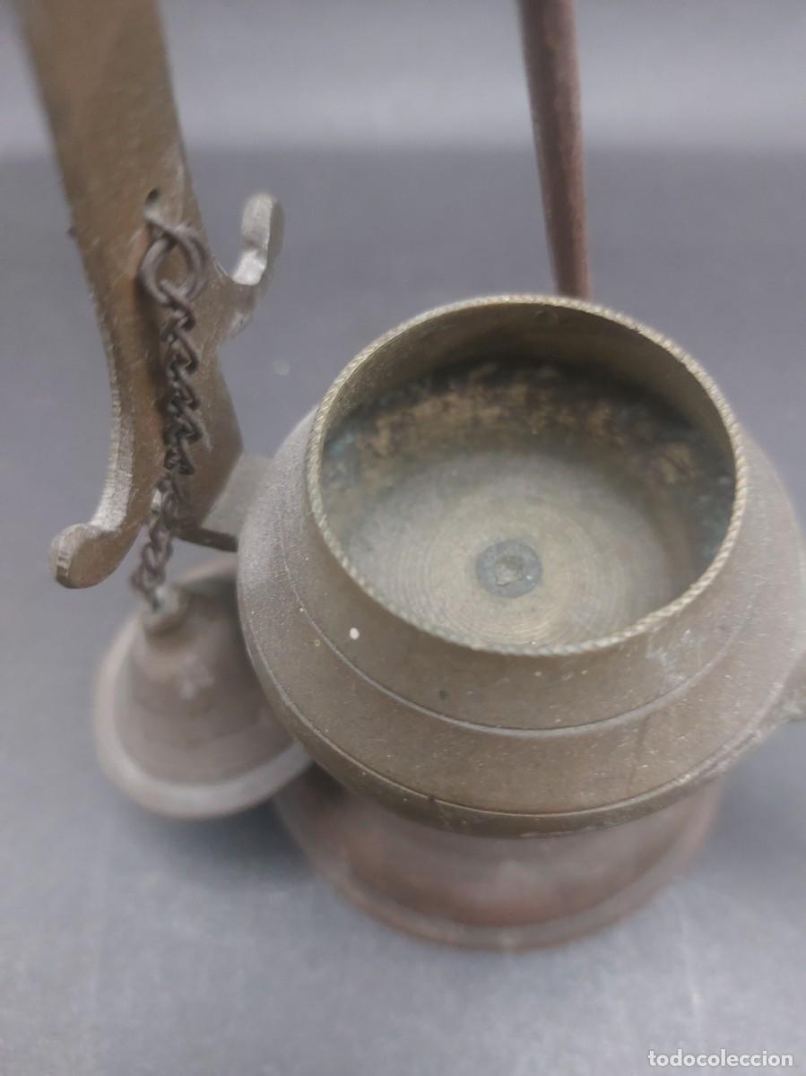 Antig&uuml;edades: L&Aacute;MPARA DE ACEITE DE BRONCE ANTIGUA - Foto 9