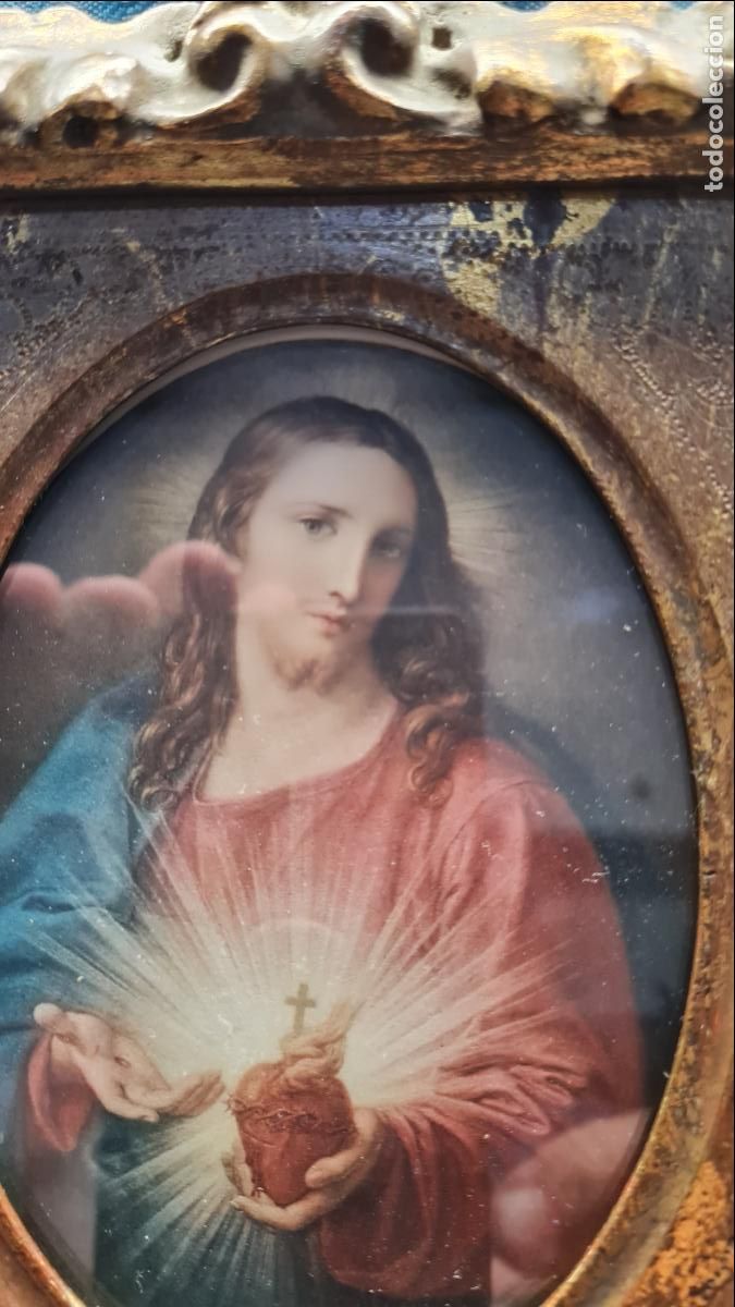 Antig&uuml;edades: PAREJA DE CUADROS RELIGIOSOS - Foto 3