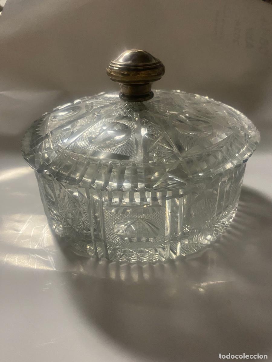 Antig&uuml;edades: Plato de Vidrio con Pomo hecho Plata - Foto 1