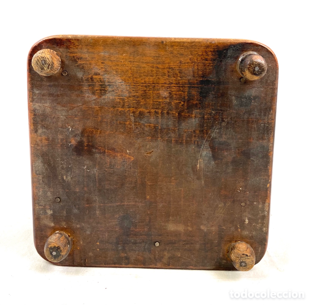 Antig&uuml;edades: GRAN MOLINILLO DE CAFE DE MADERA Y BRONCE- 33 CM - 1900-20 - Foto 9
