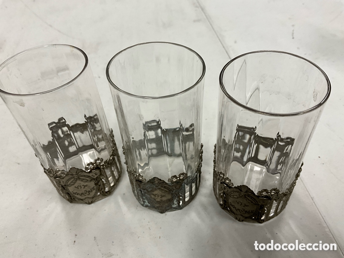 Antig&uuml;edades: 3 vasos de cristal para brandy - Foto 1