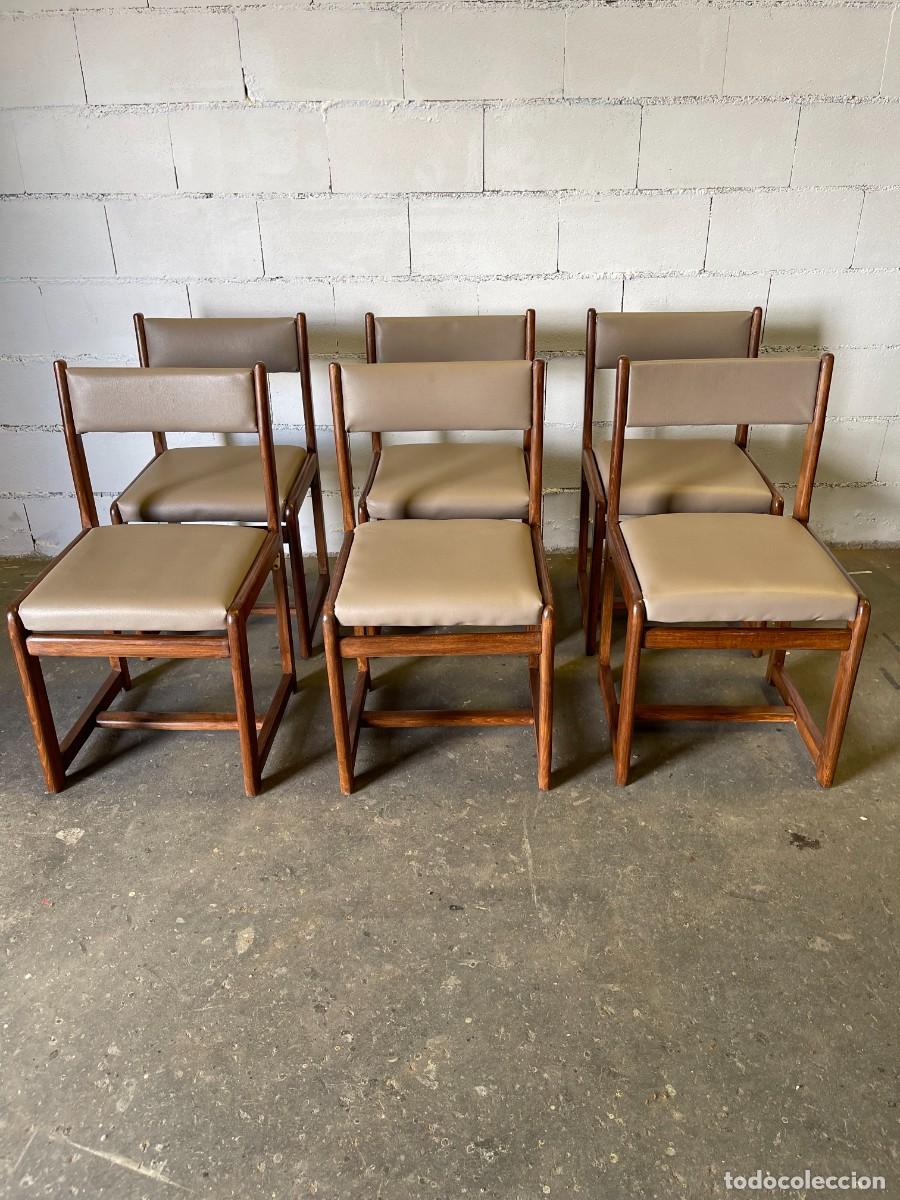 Antig&uuml;edades: set 6 silla mid century restauradas - Foto 1