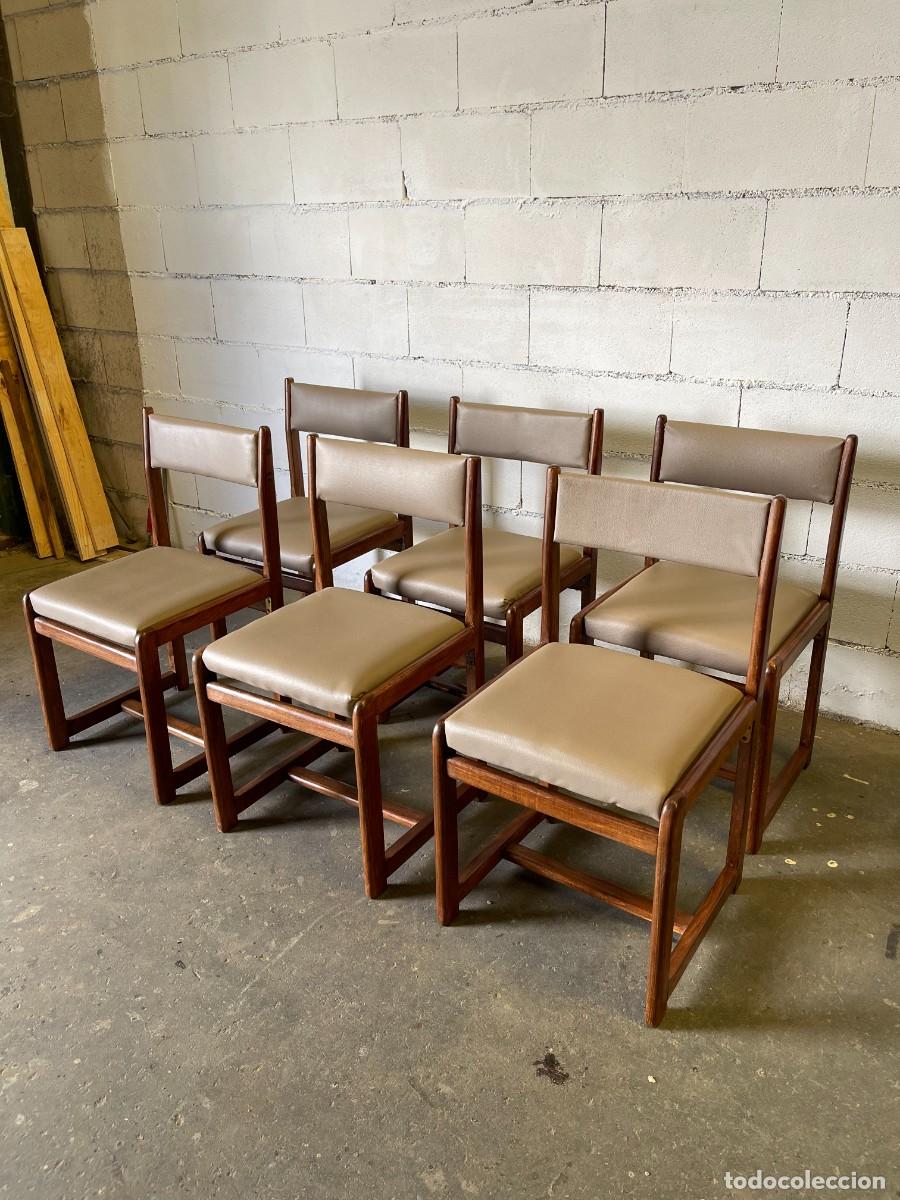 Antig&uuml;edades: set 6 silla mid century restauradas - Foto 2