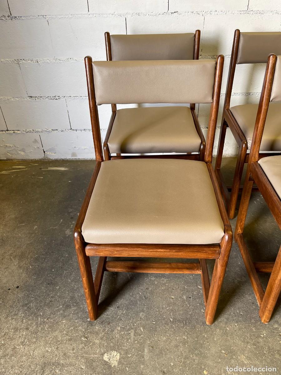 Antig&uuml;edades: set 6 silla mid century restauradas - Foto 4