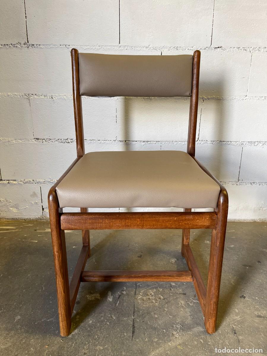 Antig&uuml;edades: set 6 silla mid century restauradas - Foto 5