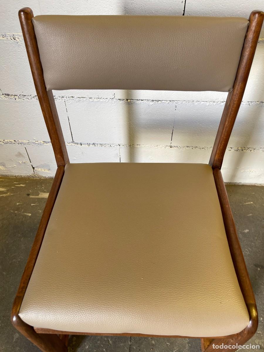 Antig&uuml;edades: set 6 silla mid century restauradas - Foto 6