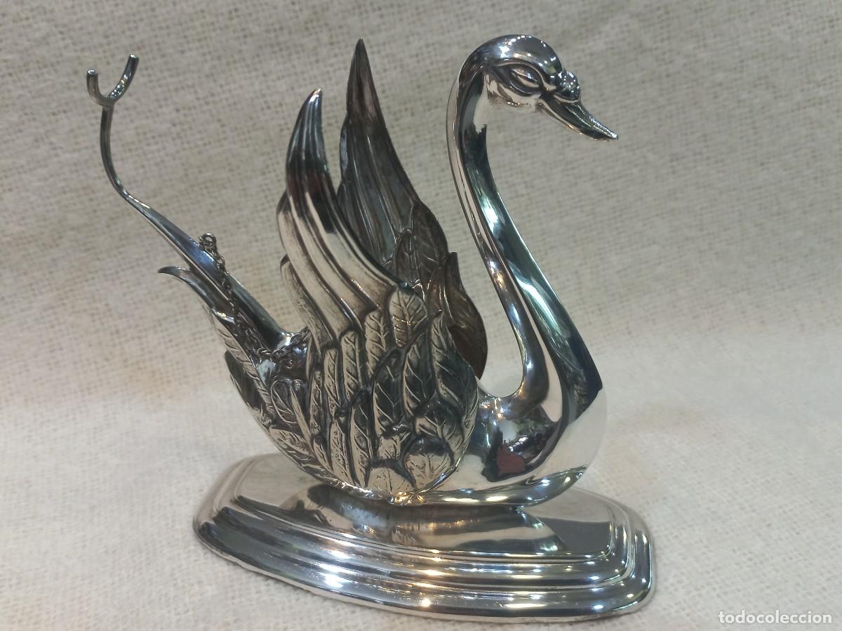 Antig&uuml;edades: CALIENTA-COPAS cisne (alpaca plateada) - Foto 1