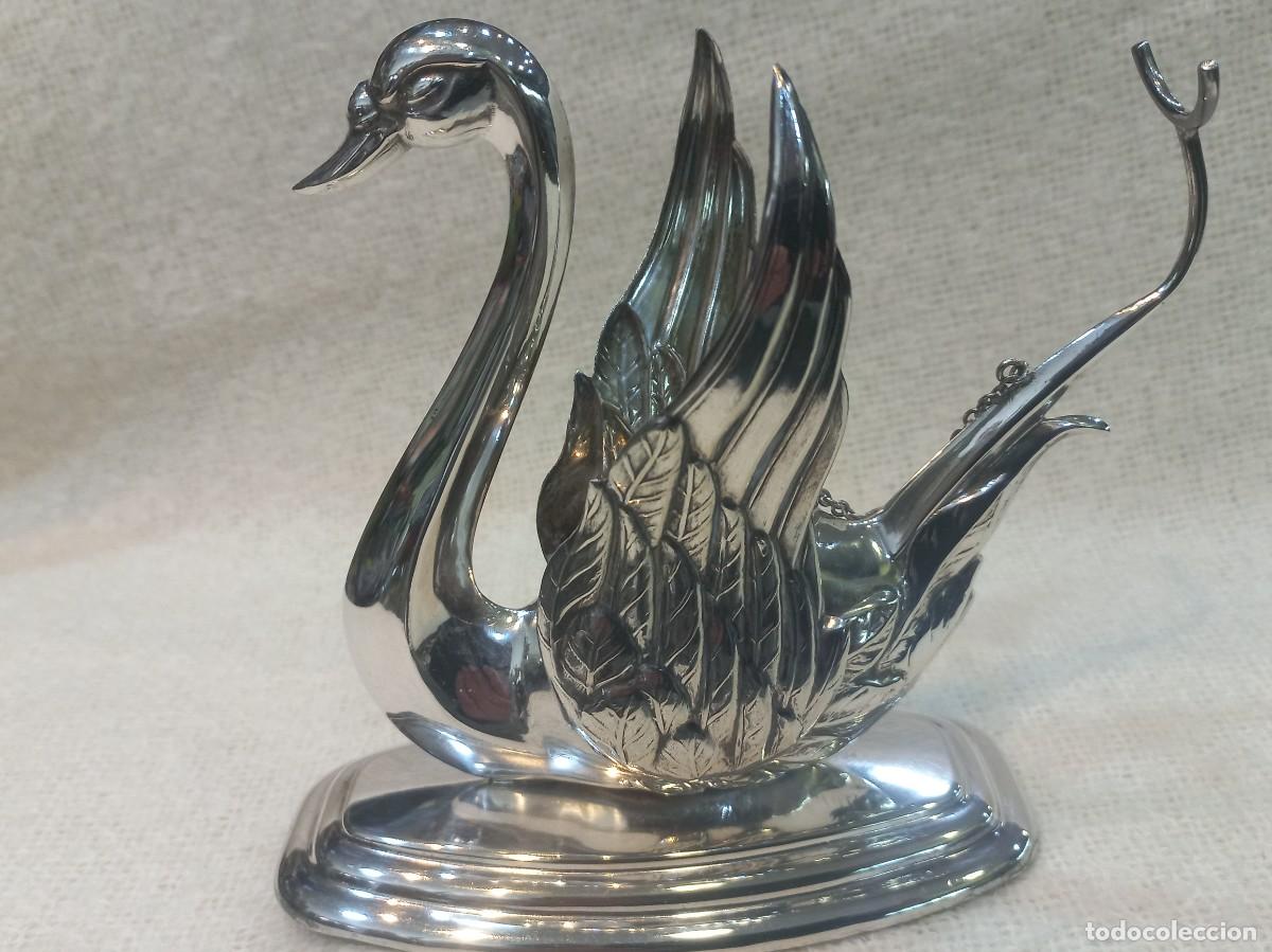 Antig&uuml;edades: CALIENTA-COPAS cisne (alpaca plateada) - Foto 2