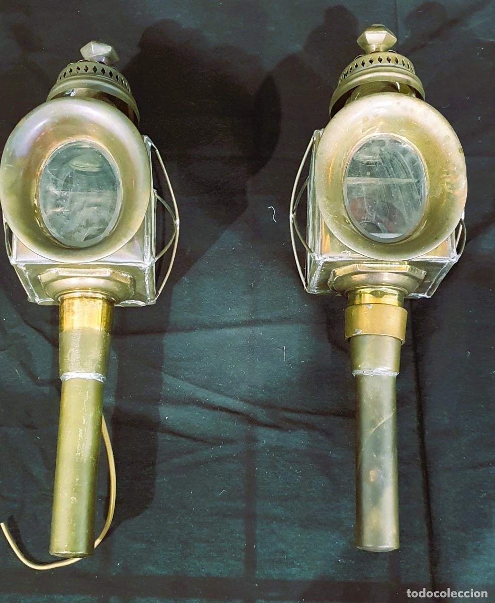 Antig&uuml;edades: Pareja de faroles de laton - Foto 1
