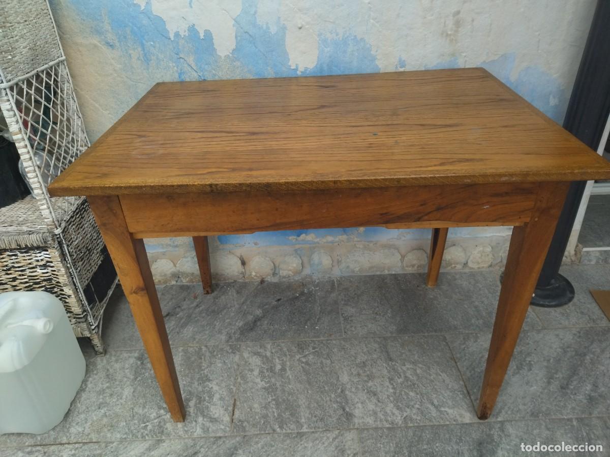 Antig&uuml;edades: Antigua mesa tocinera con caj&oacute;n largo. - Foto 7