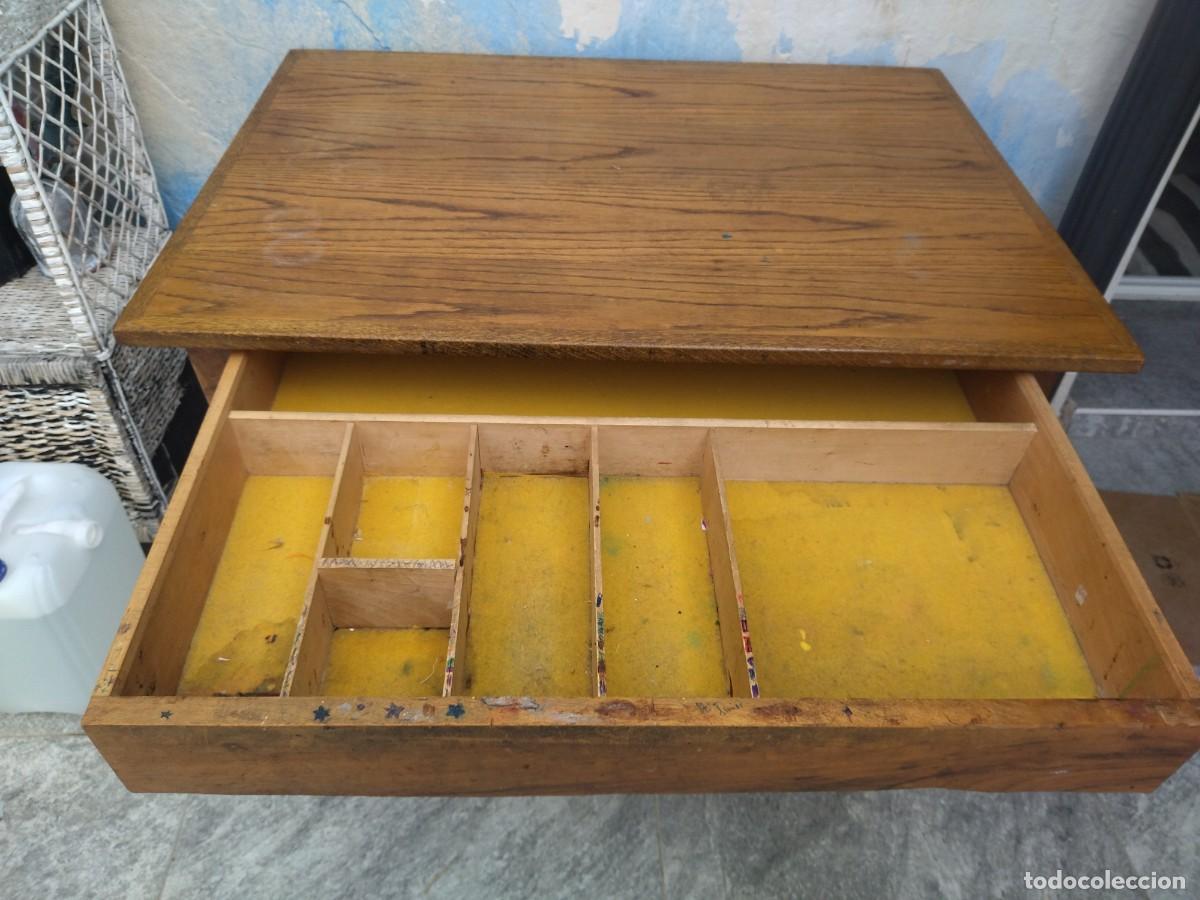 Antig&uuml;edades: Antigua mesa tocinera con caj&oacute;n largo. - Foto 8