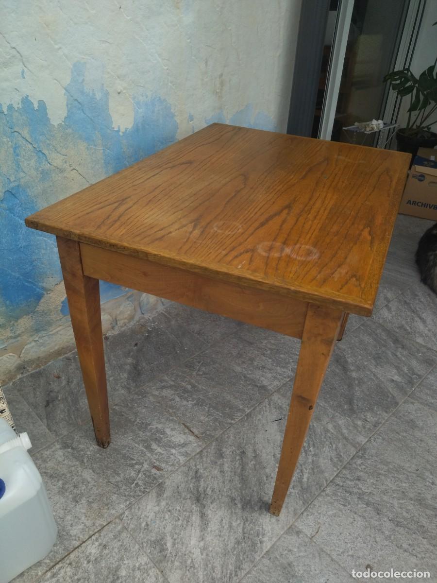 Antig&uuml;edades: Antigua mesa tocinera con caj&oacute;n largo. - Foto 12