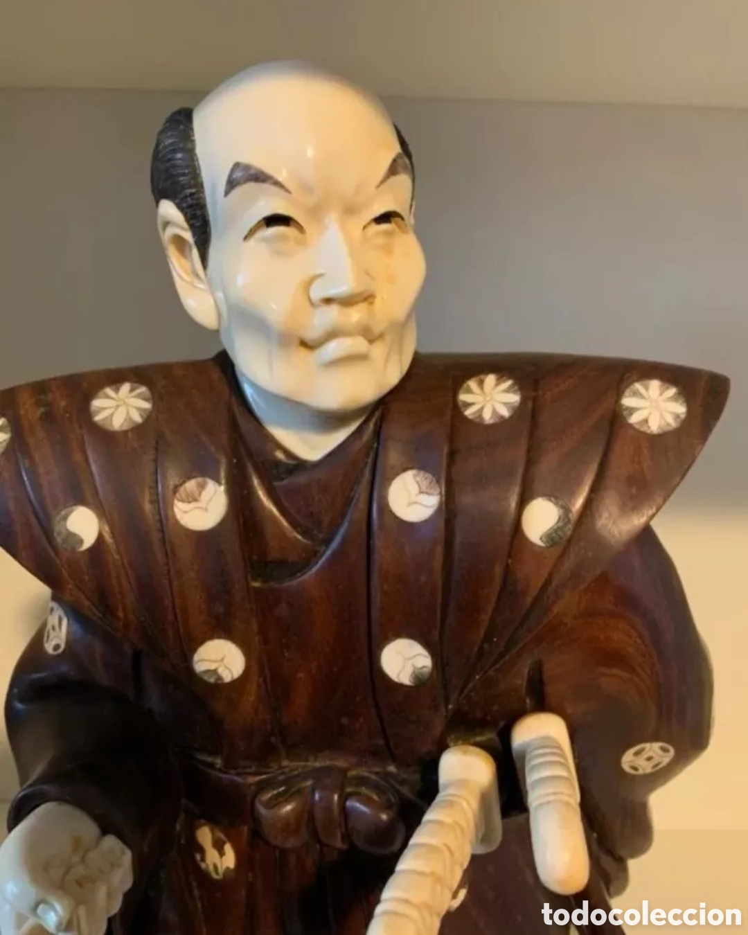 Antig&uuml;edades: Samurai Okimono Japones &Eacute;bano y Marfil - Foto 2