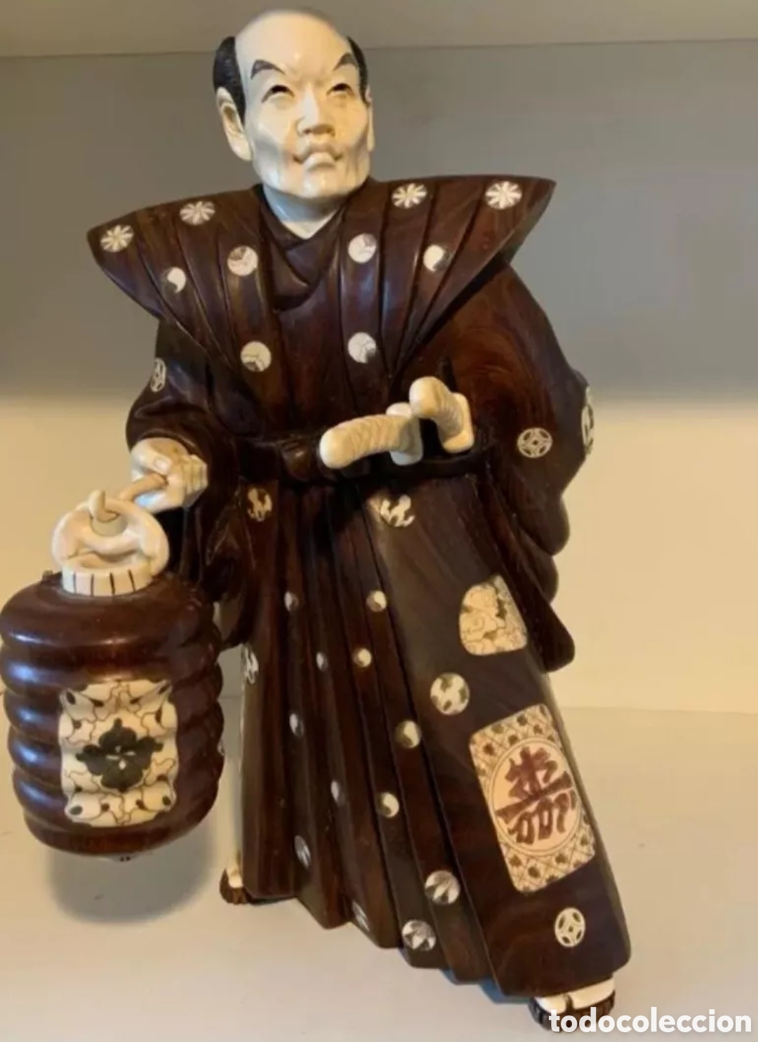 Antig&uuml;edades: Samurai Okimono Japones &Eacute;bano y Marfil - Foto 3
