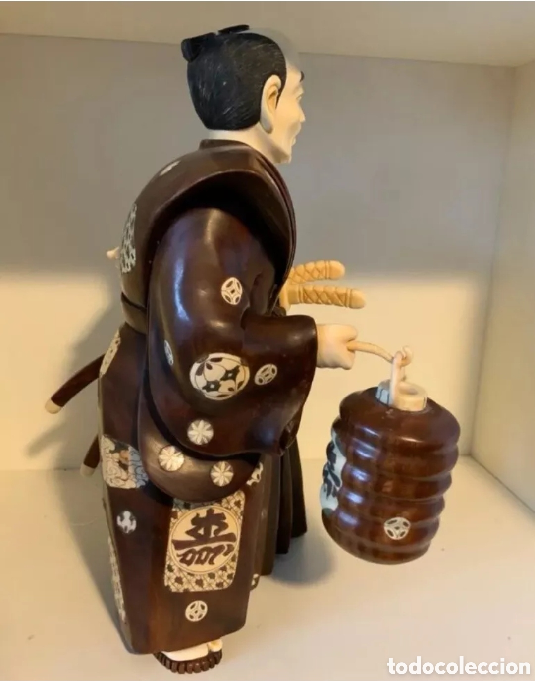 Antig&uuml;edades: Samurai Okimono Japones &Eacute;bano y Marfil - Foto 4