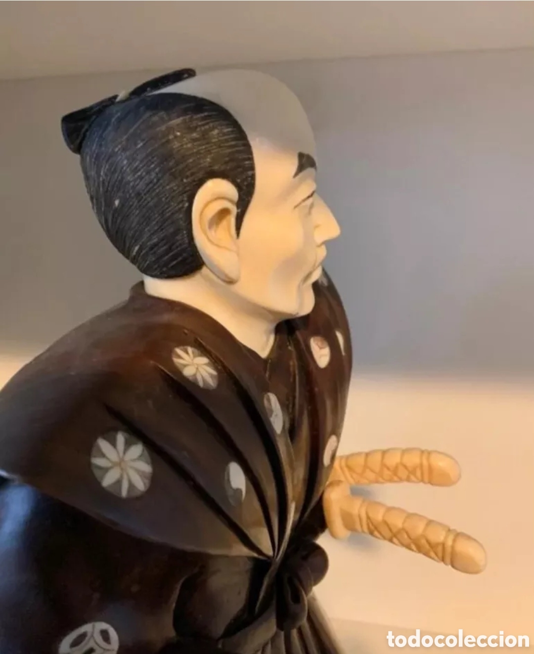 Antig&uuml;edades: Samurai Okimono Japones &Eacute;bano y Marfil - Foto 5