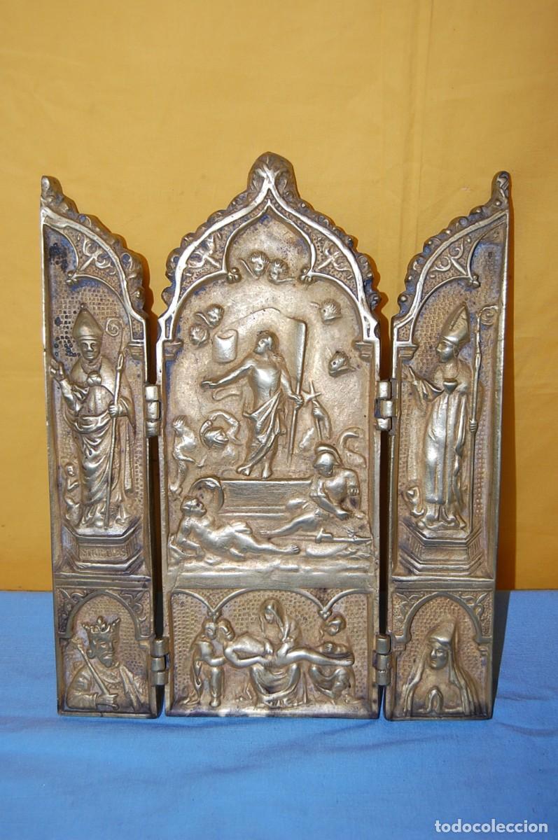 Antig&uuml;edades: TRIPTICO DE BRONCE ANTIGUO - Foto 2