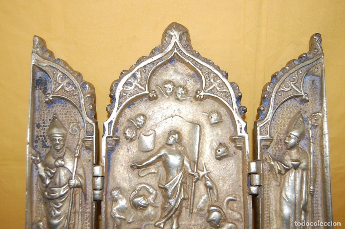 Antig&uuml;edades: TRIPTICO DE BRONCE ANTIGUO - Foto 4