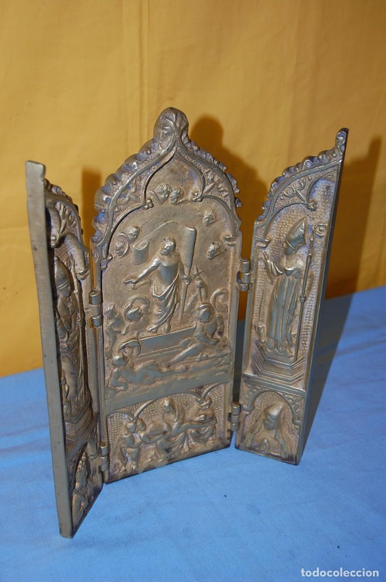 Antig&uuml;edades: TRIPTICO DE BRONCE ANTIGUO - Foto 5
