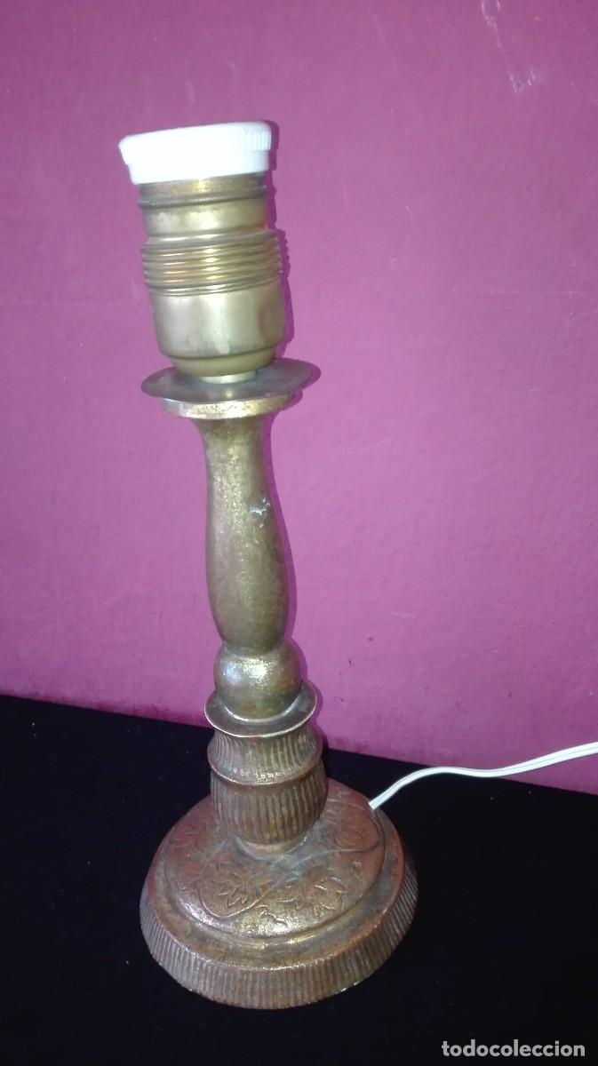 Antig&uuml;edades: LAMPARA DE MADERA POLICROMADA - Foto 4
