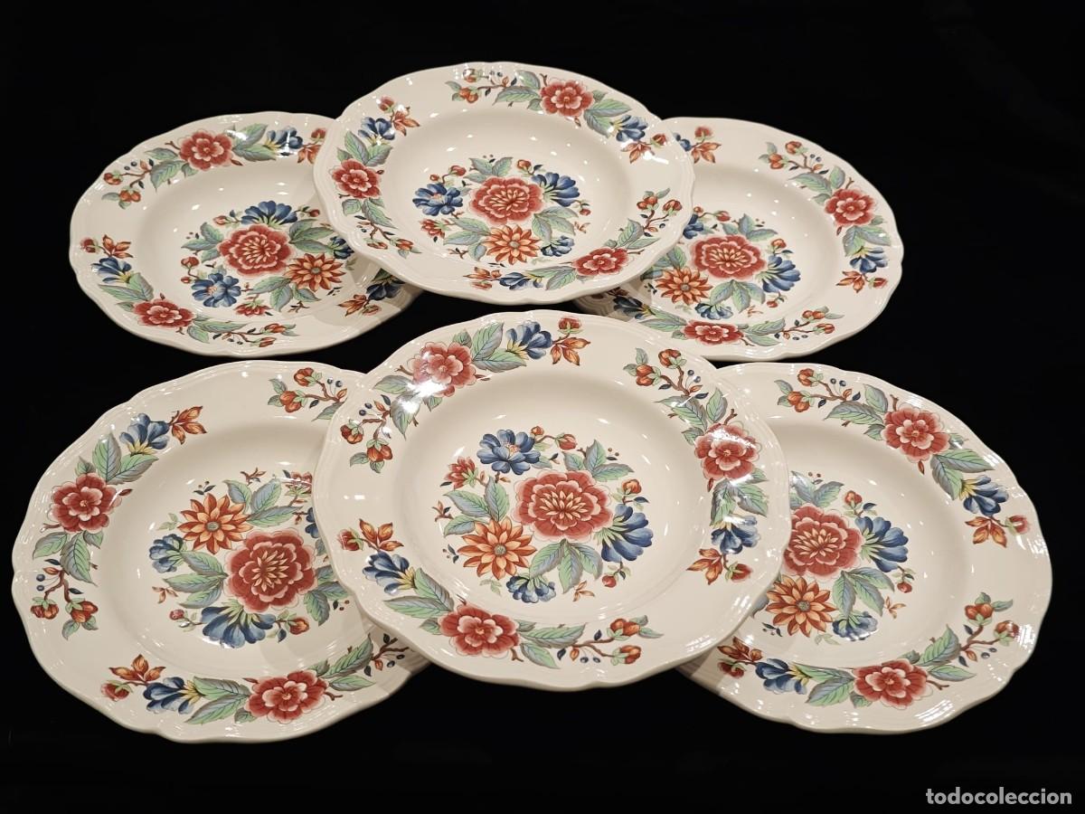 Antig&uuml;edades: 6 platos soperos sarreguemines modelo Vence - Foto 1