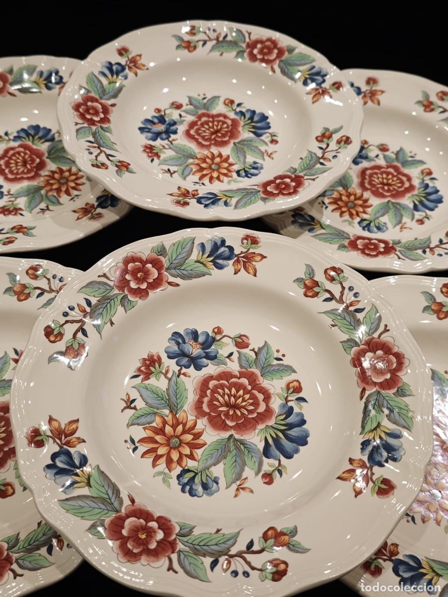 Antig&uuml;edades: 6 platos soperos sarreguemines modelo Vence - Foto 5