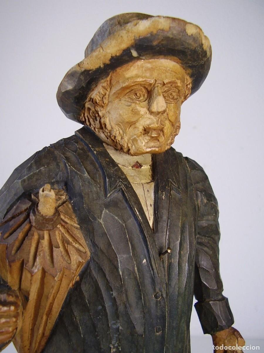 Antig&uuml;edades: Talla de madera campesino. - Foto 5